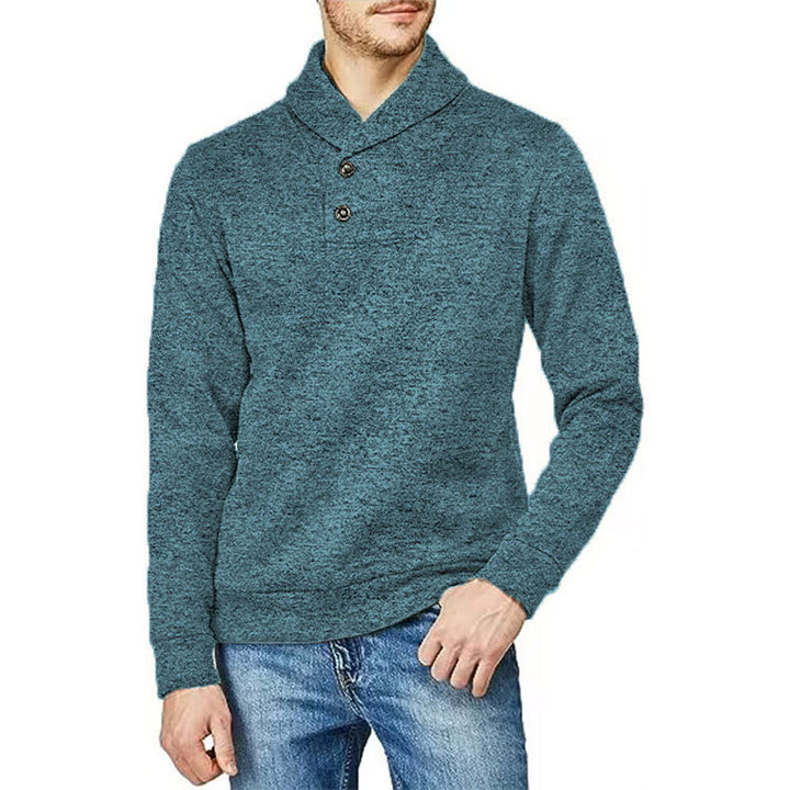 Herren Pullover mit Stehkragen und Knopfdetail Aliams