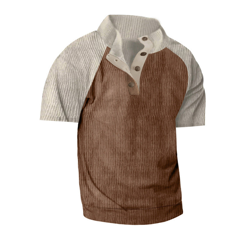 Herren Kurzarm-Henley-Shirt mit modernem Strukturdesign Aliams