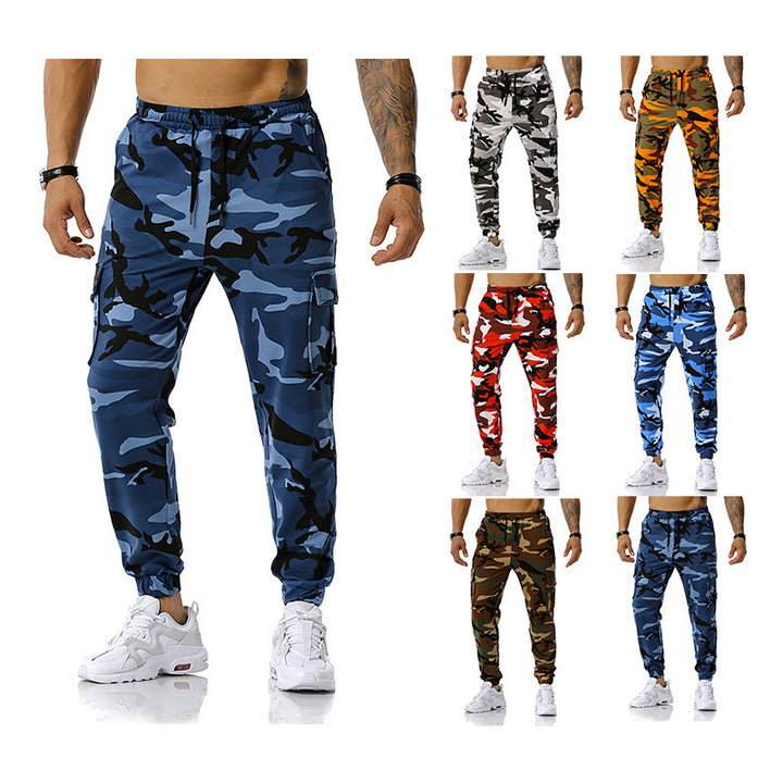 Herren Camouflage Cargo-Hose mit elastischem Bund und praktischen Seitentaschen Aliams