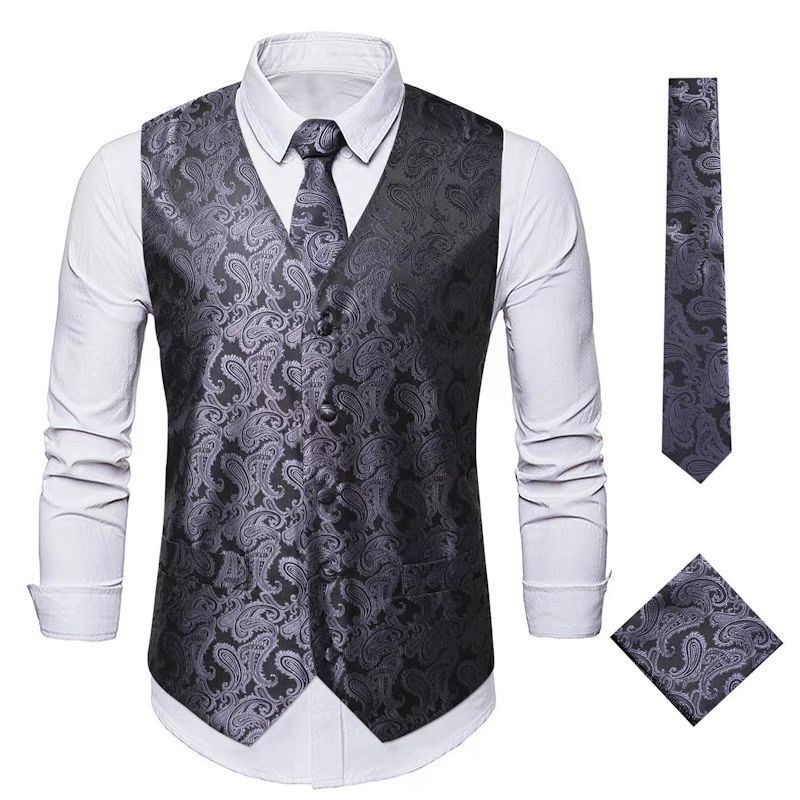 Herren elegante Anzugweste mit Paisley-Muster Aliams