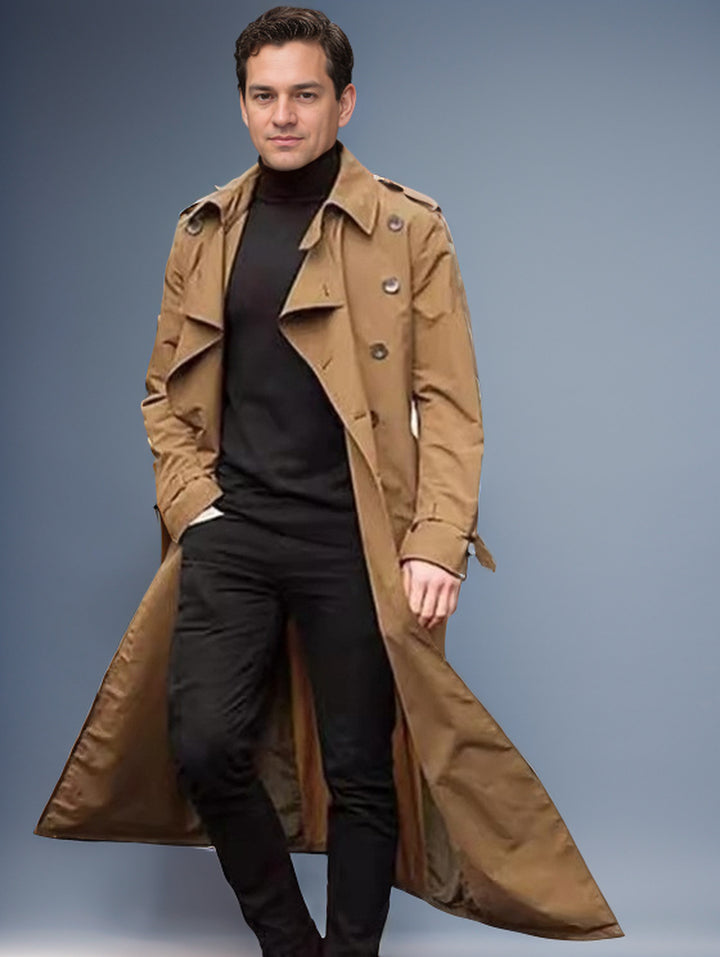 Herren Eleganter, langer Trenchcoat Aliams