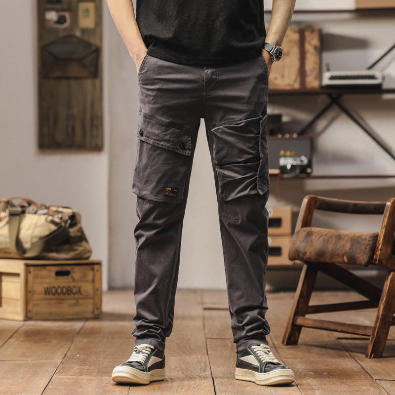 Herren robuste Cargo-Hose mit elastischem Bund und multifunktionalen Taschen Aliams