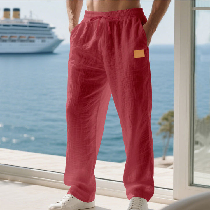 Herren Bequeme und luftige Sommerhose aus leichtem Leinenmaterial Aliams