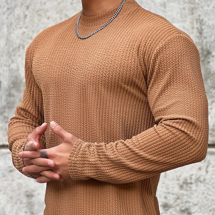 Herren stilvolles Langarmshirt mit strukturierter Oberfläche Aliams