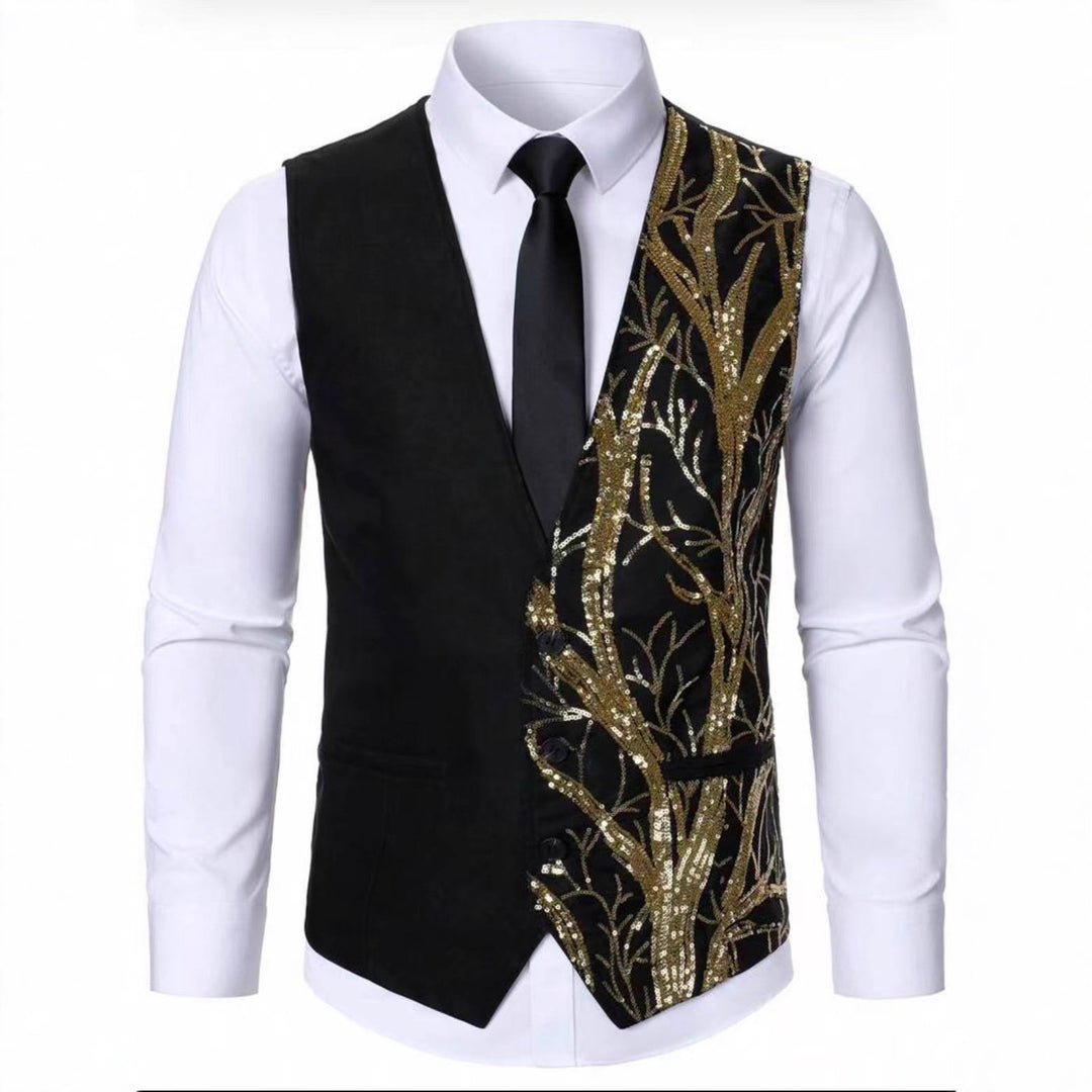 Herren Glamouröse Paillettenweste Aliams