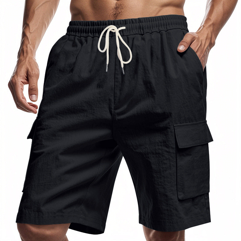Herren Cargo-Shorts mit mehreren praktischen Taschen und elastischem Bund Aliams