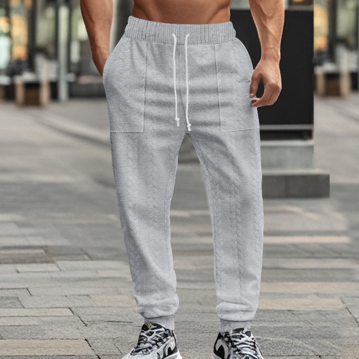 Herren bequeme Jogginghose mit strukturiertem Design und elastischem Bund Aliams