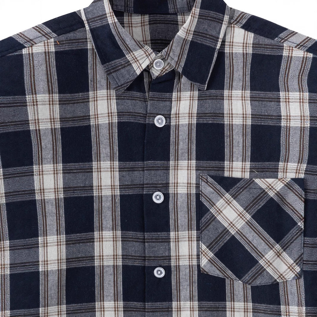 Herren komfortables Langarmhemd mit Karo-Muster Aliams