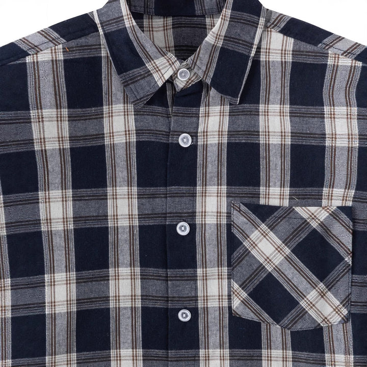 Herren komfortables Langarmhemd mit Karo-Muster Aliams