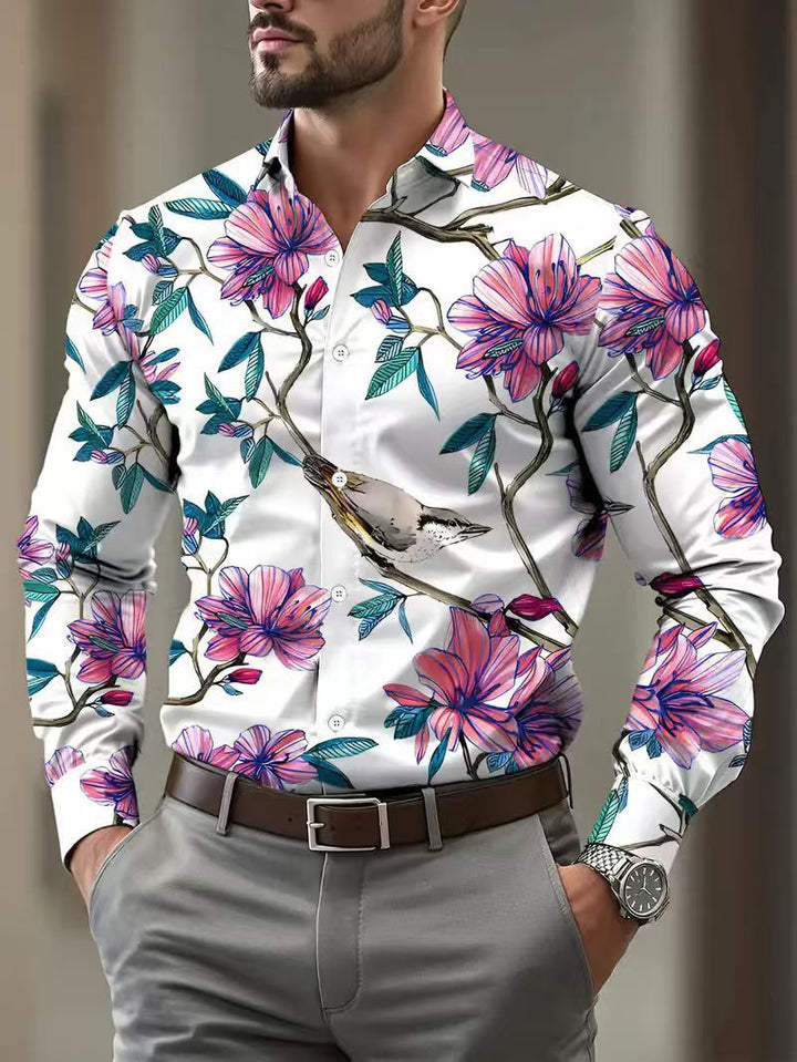 Herren Hemd mit floralen Mustern Aliams