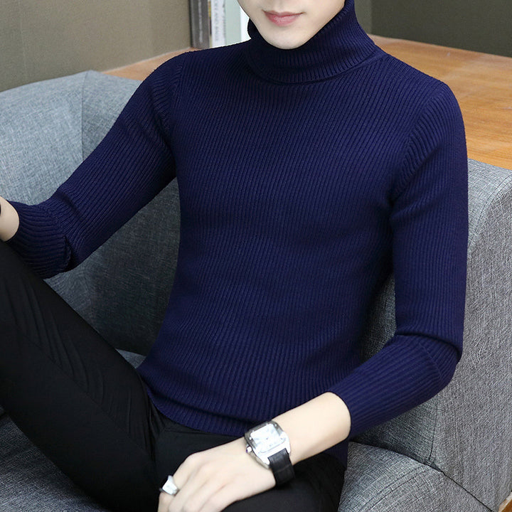 Herren Eleganter Rippstrick Rollkragenpullover Aliams