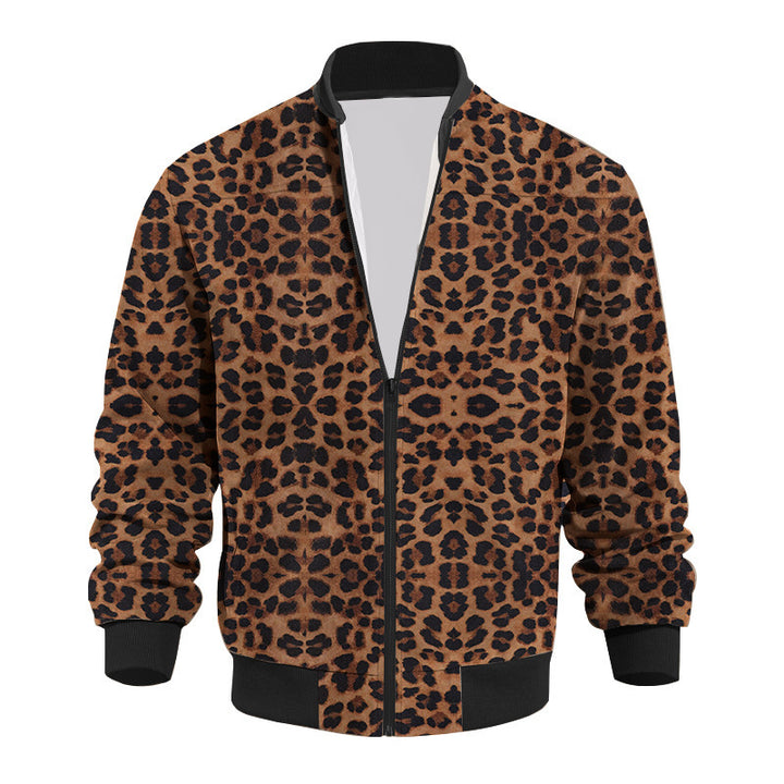 Herren sportliche Bomberjacke mit leopardenmuster Aliams