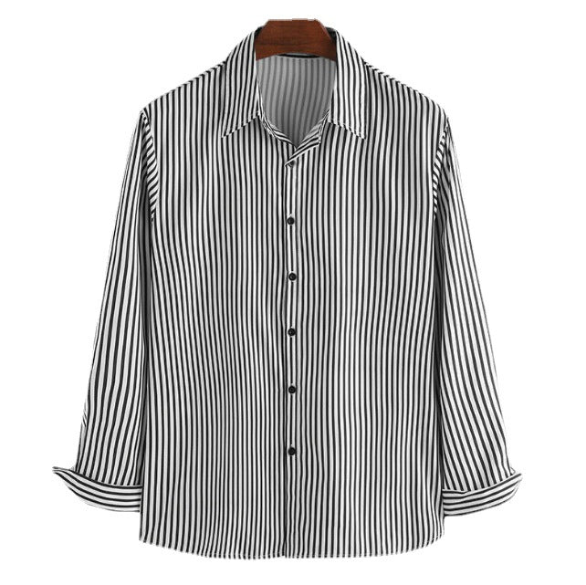 Herren gestreiftes Langarmhemd Aliams