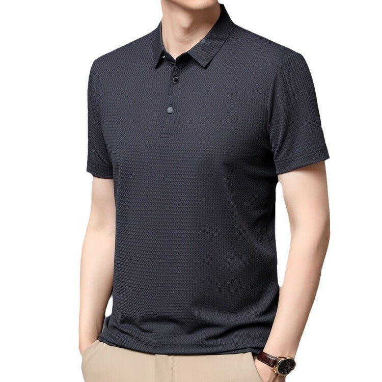 Herren elegantes Polohemd mit strukturiertem Kragen und funktionalen Eigenschaften Aliams
