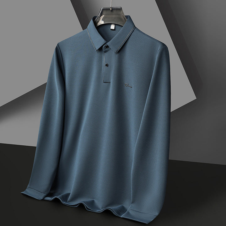 Herren Hochwertiges Langarm Poloshirt mit feuchtigkeitsregulierendem Stoff Aliams