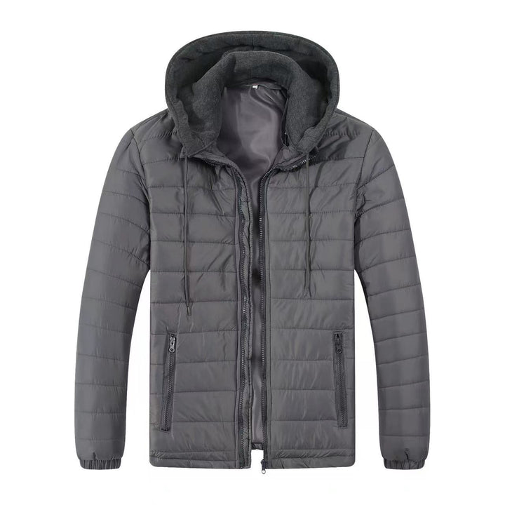 Herren gesteppte Übergangsjacke mit verstellbarem Kapuzenkragen und isolierender Füllung Aliams