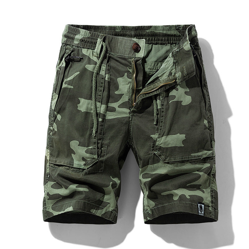 Herren Cargoshorts mit elastischem Bund und multifunktionalen Taschen Aliams