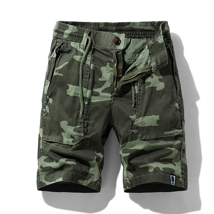 Herren Cargoshorts mit elastischem Bund und multifunktionalen Taschen Aliams