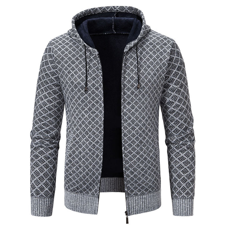 Herren stylische Jacke mit modernem Wabenmuster und Kapuze Aliams