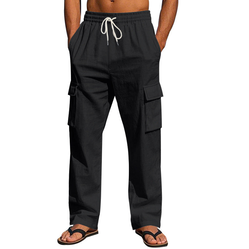 Herren Cargo-Hose mit verstellbarem Kordelzug und praktischen Seitentaschen Aliams