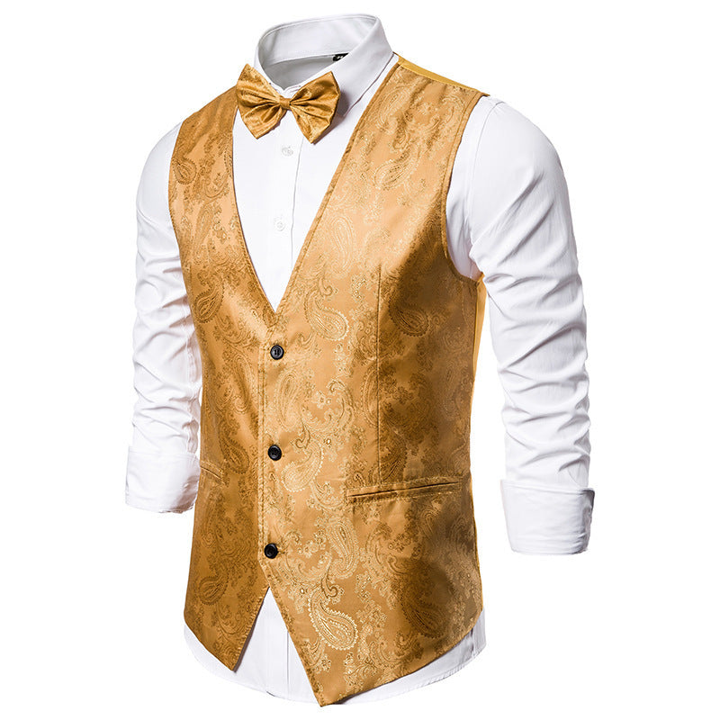 Herren elegante Anzugweste mit feinem Paisleymuster Aliams