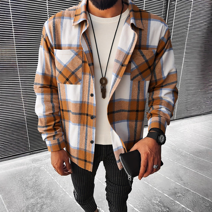 Herren Karierte Flanell Hemdjacke Aliams