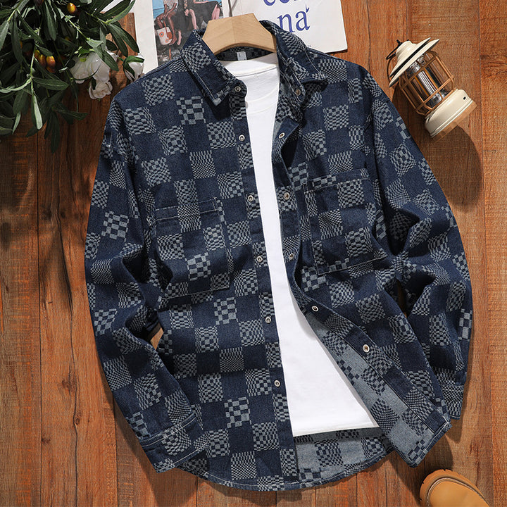 Herren Karomuster Hemdjacke Aliams