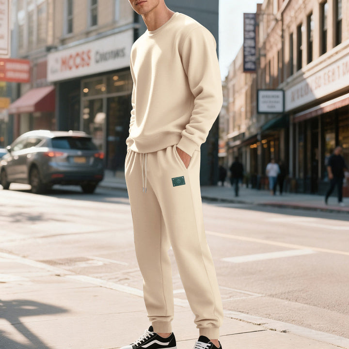 Herren sportliches Freizeit-Set mit Rundhalsausschnitt und elastischem Bund Aliams