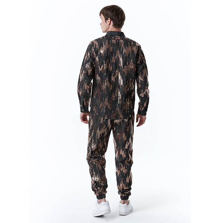 Herren Designer-Jogginganzug mit glitzerndem Muster Aliams