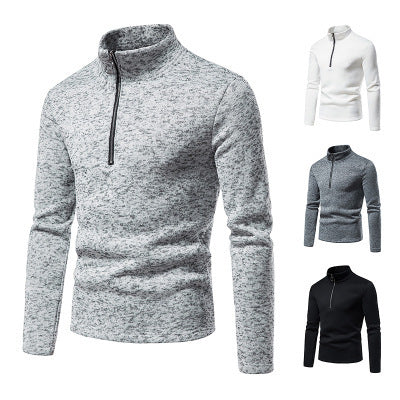 Herren sportlicher Pullover mit hohem Kragen und innovativem Reißverschluss Aliams