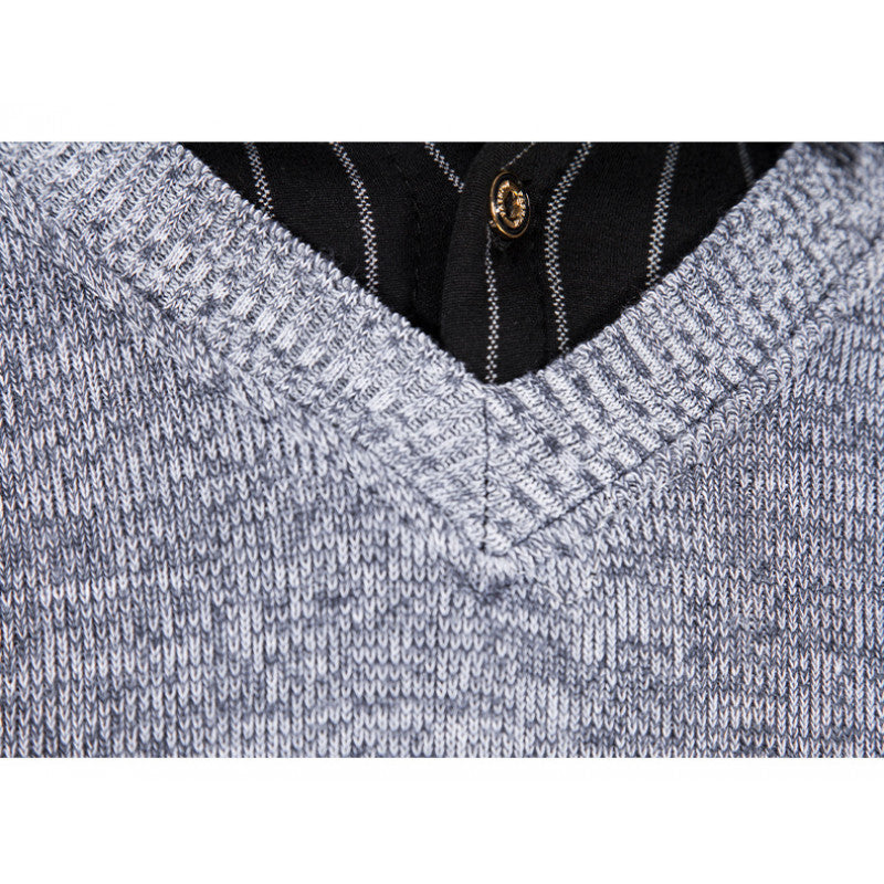 Herren eleganter V-Ausschnitt Pullover Aliams