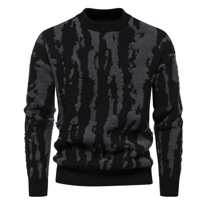 Herren Strickpullover mit modernem Zopfmuster und hohem Kragen Aliams