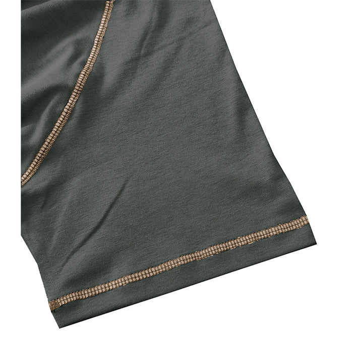 Herren Kurzarm-Henley-Shirt mit auffälligen Kontrastnähten und bequemer Passform Aliams