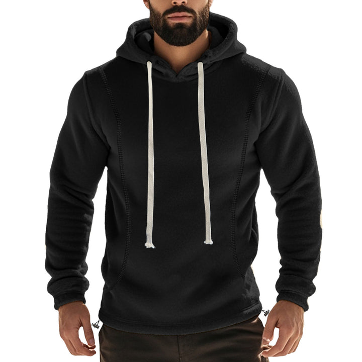 Herren fleecegefütterter Hoodie mit Kapuze und Kordelzug Aliams
