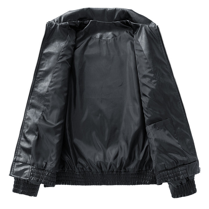 Herren kunstleder Jacke im klassischen Look mit praktischen Brusttaschen Aliams