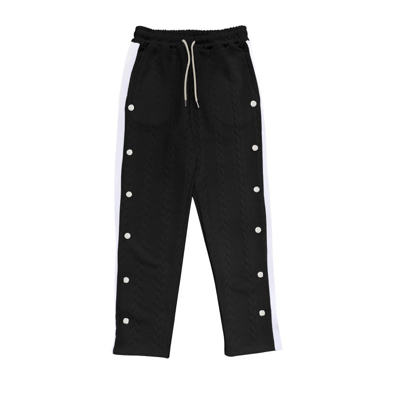 Herren Sportliche Chinohose mit seitlichen Druckknopfdetails und elastischem Bund Aliams