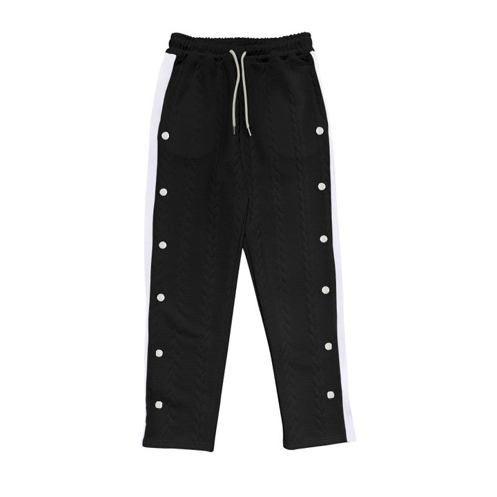 Herren Sportliche Chinohose mit seitlichen Druckknopfdetails und elastischem Bund Aliams