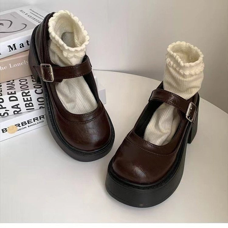 Damen Mary Jane Pumps mit Modernem Design und Hochwertiger Schnalle Aliams