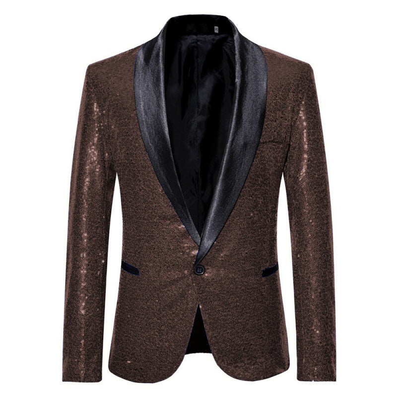 Herren Extravagante Pailletten-Sakko mit schimmerndem Satin-Finish Aliams