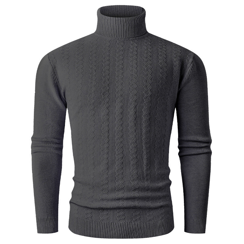 Herren Rollkragenpullover mit strukturiertem Muster und hohem Kragen Aliams