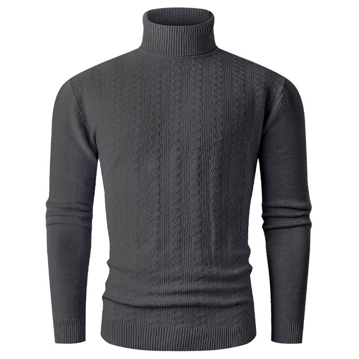Herren Rollkragenpullover mit strukturiertem Muster und hohem Kragen Aliams