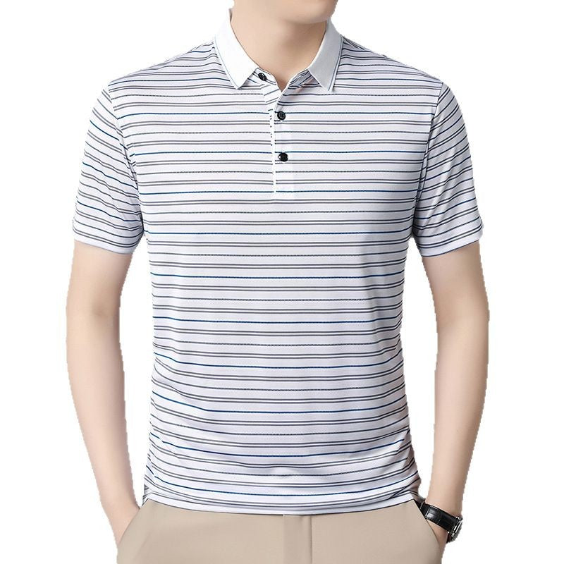 Herren Kurzarm Poloshirt mit feinem Streifenmuster Aliams