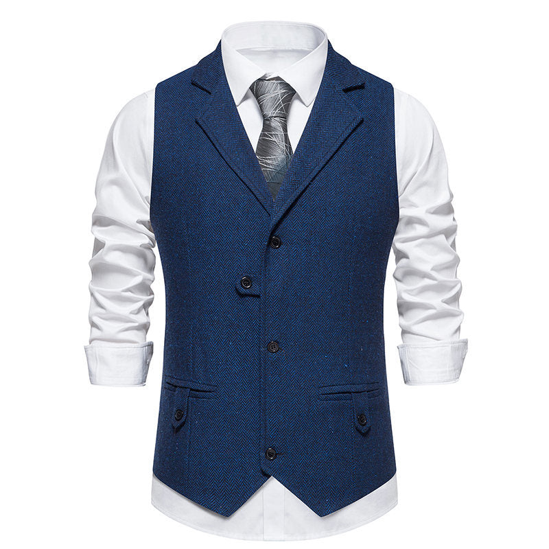 Herren elegante Weste mit modernem Hahnentritt-Muster Aliams