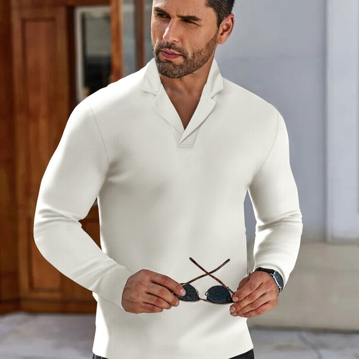 Herren eleganter langärmeliger Pullover mit stylischem Stehkragen Aliams