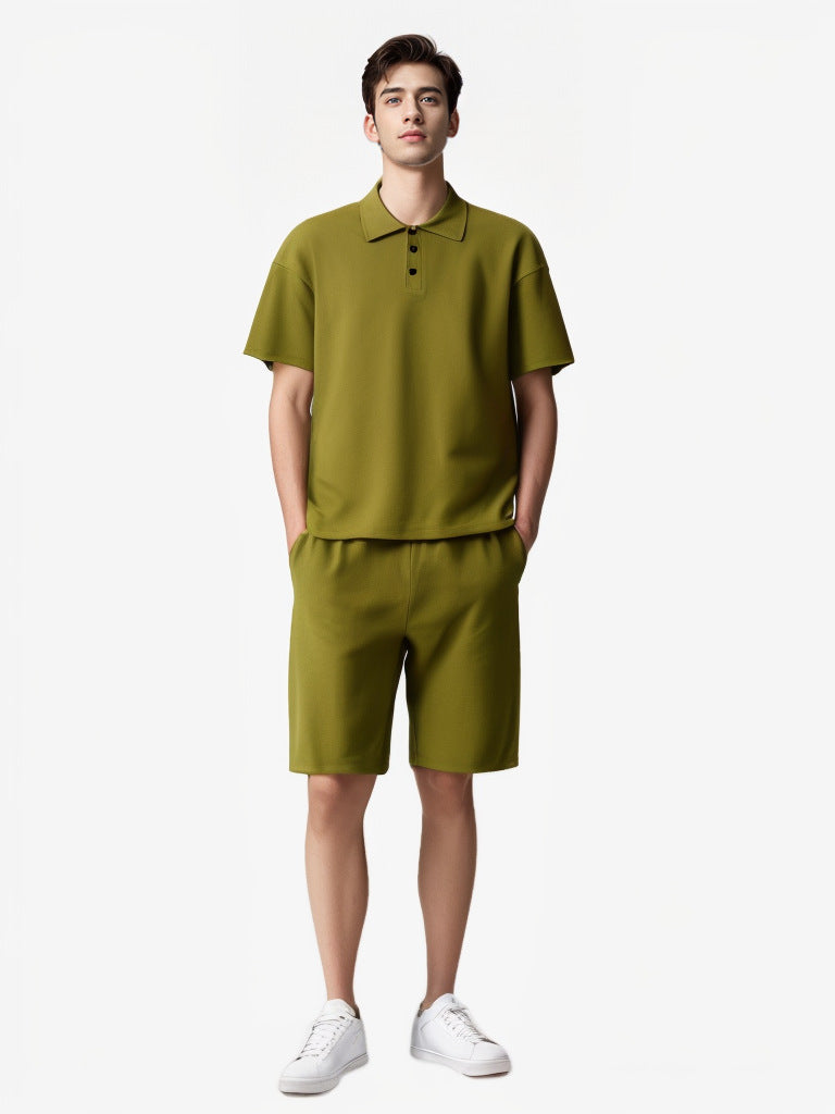 Herren Sportliches Kurzarm-Polo mit passendem Bermuda-Shorts Aliams