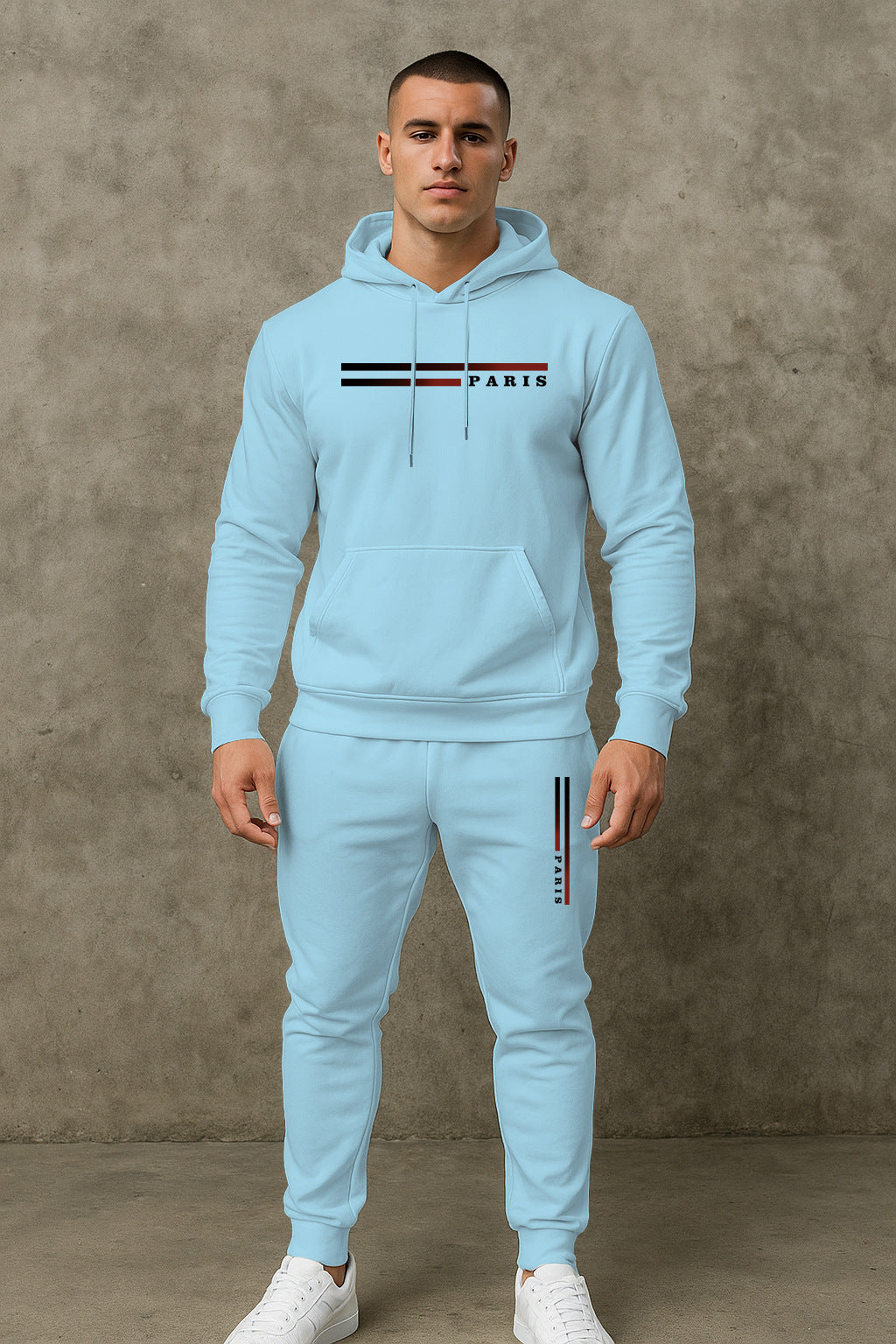 Herren Sportlicher Hoodie-Jogginganzug mit funktionalem Schnitt und praktischen Taschen Aliams