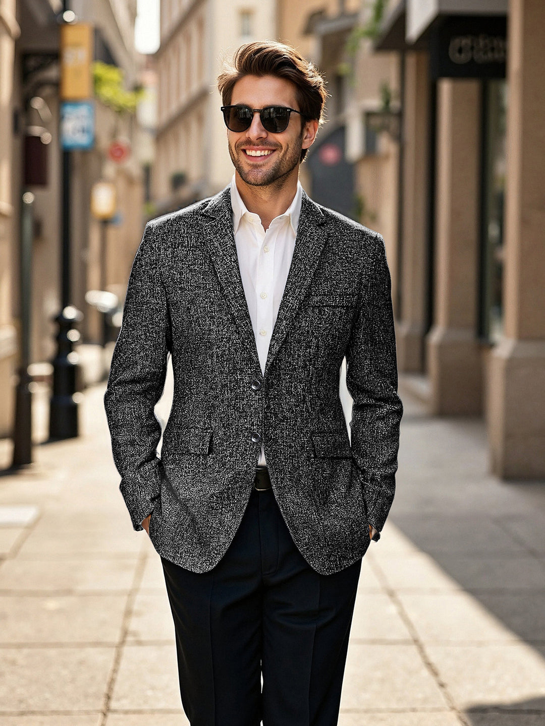 Herren strukturierter Blazer mit modischer Textur Aliams