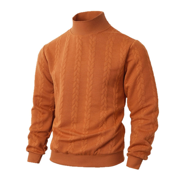 Herren Pullover mit hochgeschlossenem Kragen und strukturiertem Muster Aliams