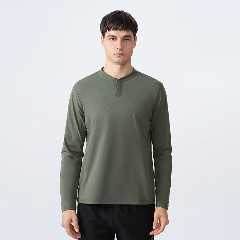 Herren Funktionales Langarmshirt mit Stehkragen Aliams