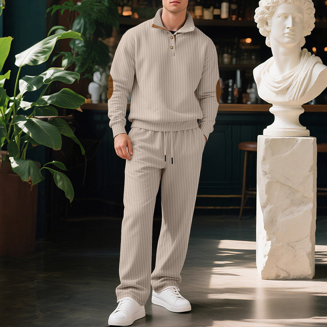 Herren sportliches Sweatshirt mit innovativem Knopfleisten-Design und modischen Akzenten Aliams